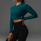 Women's Crop Rib Long Sleeve
