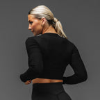 Women's Crop Rib Long Sleeve