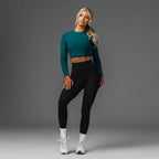 Women's Crop Rib Long Sleeve